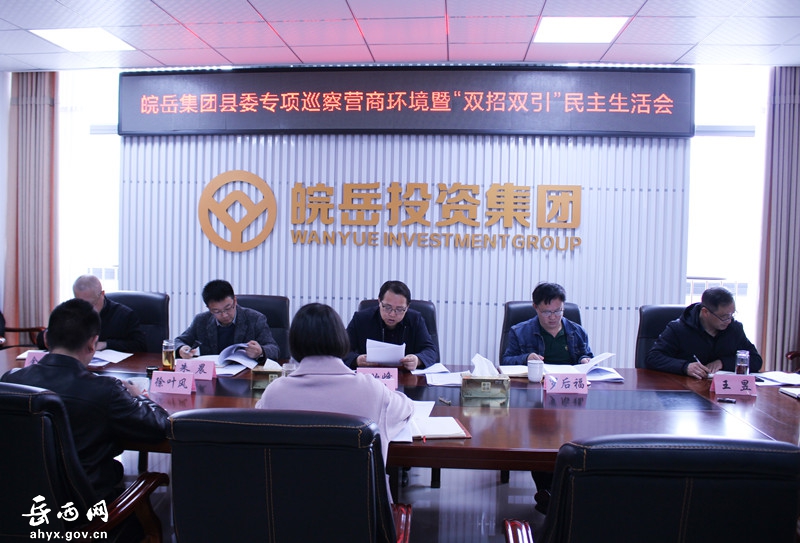 皖岳集团召开营商环境暨“双招双引”、安置房领域巡察整改专题民主生活会