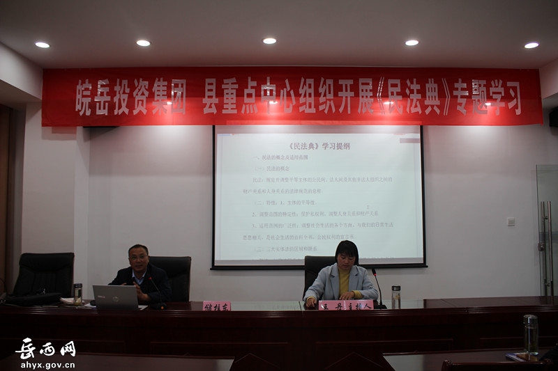 皖岳集团、县重点中心联合开展《民法典》专题学习